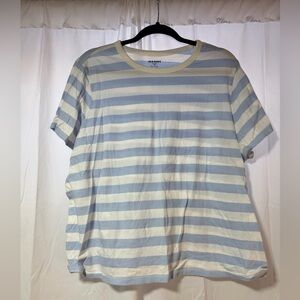 Old Navy Blue and White Striped Men's Shirt